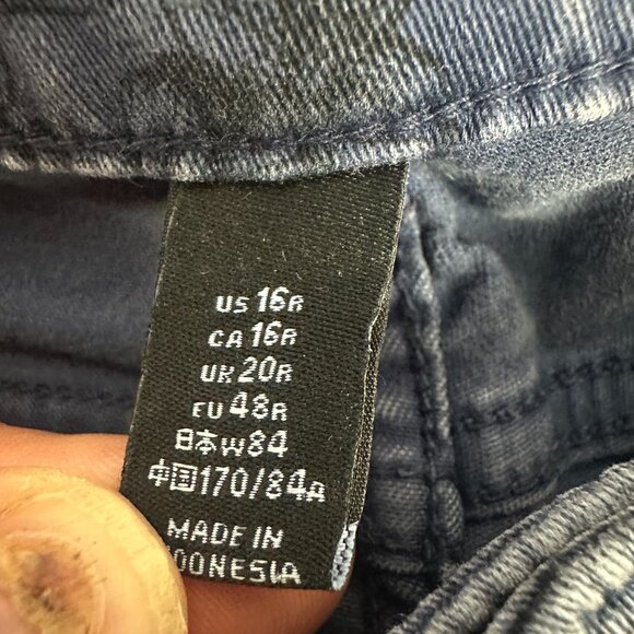Gap Denim Legging Cargo Jeans Floral Pattern Size 16R Blue Made In Indonesia - Picture 4 of 9